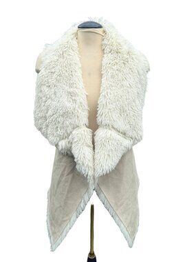 Icing Reversible Faux Fur & Suede Vest Cream Colour, One Size 🤍